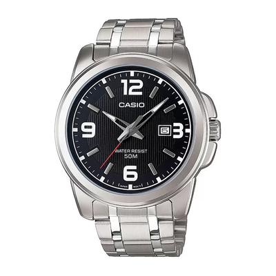 Мужские серебристые часы аналоговые, Silver Analog Men's Watch,  Casio
