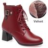 Женские ботильоны из натуральной кожи, женские плюшевые теплые нескользящие зимние ботинки, женская обувь на высоком каблуке, женские ботинки на толстом каблуке