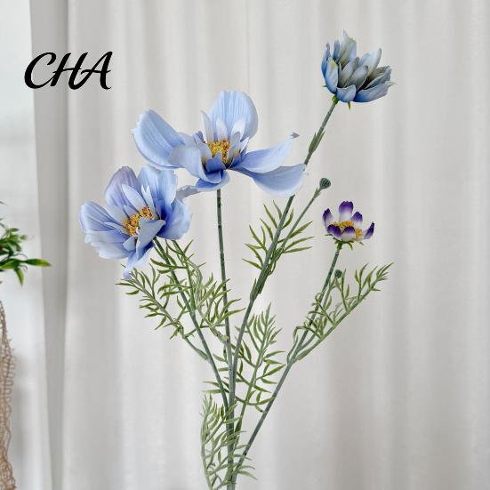 Artificial Floral Arrangements for Wedding 33" Tall Cosmos Flowers Vases, Fake Silk Daisy Branches with Elegant Decor Bedroom Realistic Flocked