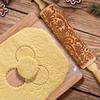 1-5PCS Christmas Snowflake Embossed Rolling Pin Wooden Dough Roller with Laser Cut Paisley Pattern for Holiday Baking
