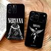 Мягкий черный чехол для телефона с изображением рок-группы N-Nirvana для iPhone 17/16/15/14/13/12/11 pro Max/XS Совместим с несколькими моделями телефонов