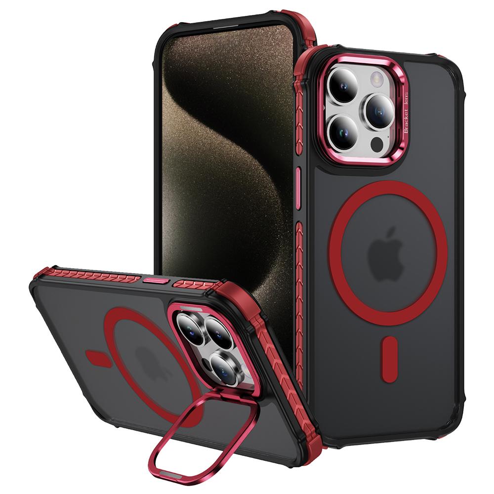 For iPhone 13 Pro Case with Lens Kickstand Matte Phone Back Cover Compatible with MagSafe