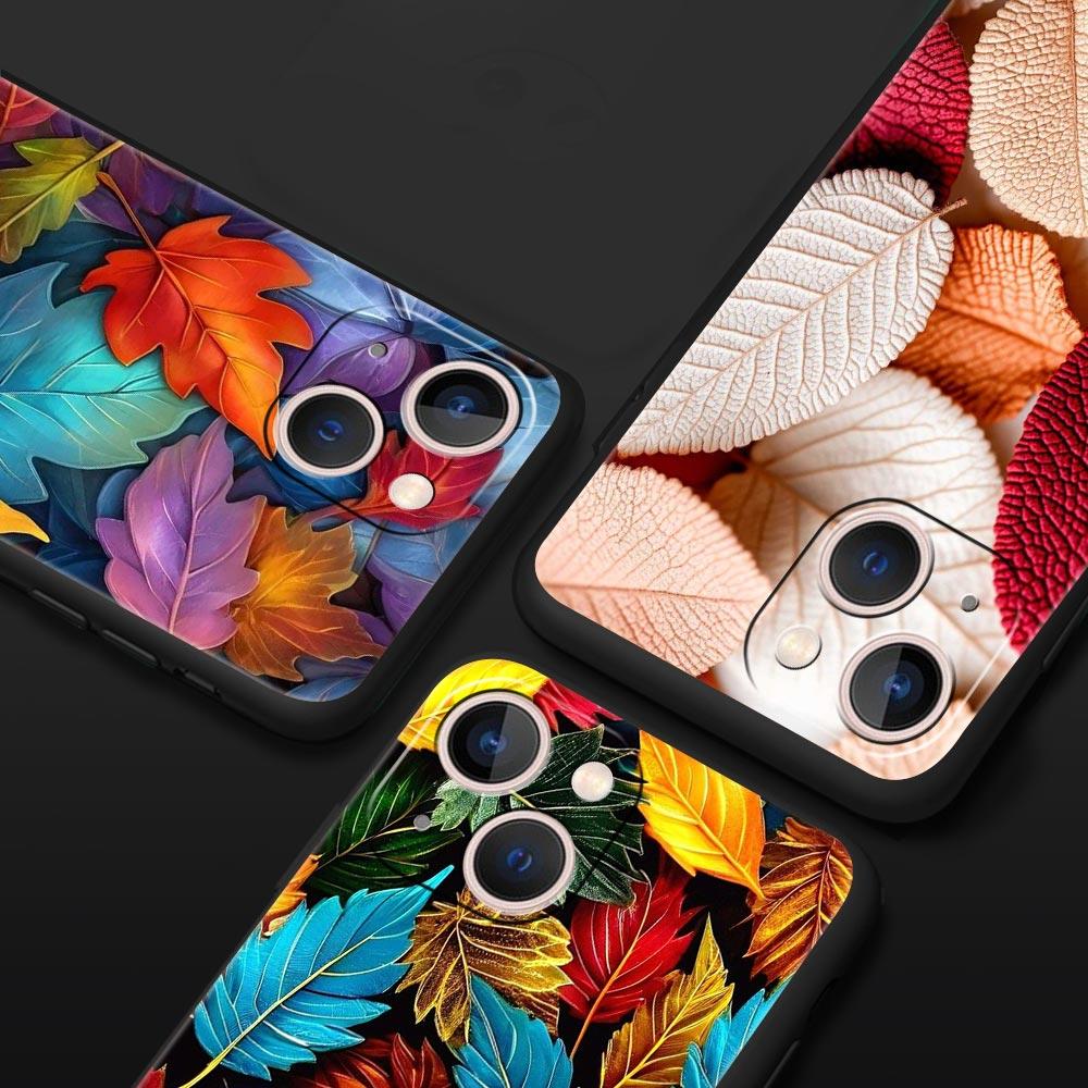 Cartoon Leaf Phone Case Cover for iPhone 17 16 15 14 13 12 11 Pro Max 17 Air Plus Shockproof Soft TPU Shell Fundas Capas Coque