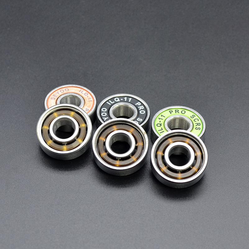 8Pcs 608 2RS Bearing ILQ-11 8x22x7 Green Longboard Speed Inline Skate Wheel Bearing Skate Scooter Smooth Skate Scooter Bearing