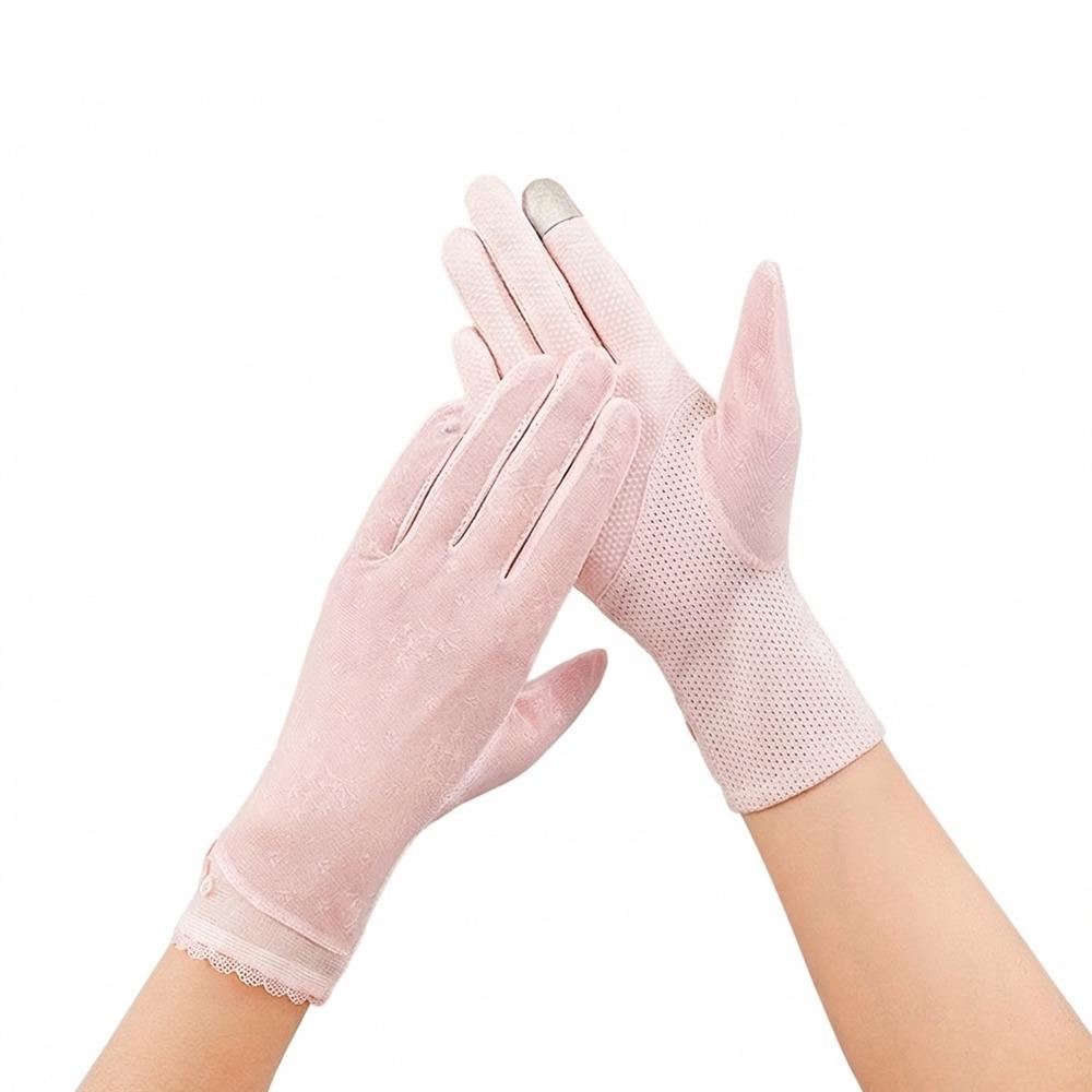 Lace Sunscreen Gloves Thin Touchscreen Gloves Summer Ice Silk Gloves for Women Female Lady