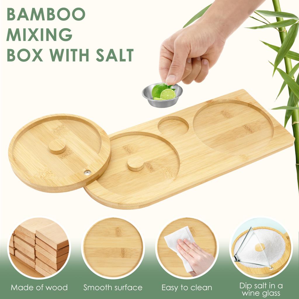 Вращающийся поднос для приправ для коктейлей Барный винный аксессуар Маргарита Соль Риммер Деревянный контейнер для сахарной кромки для коктейлей Инструмент бармена