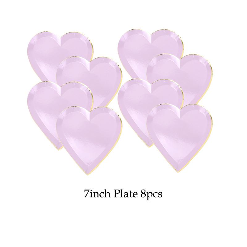 Золото Фиолетовый Вечеринка Одноразовые Столовые Наборы Бумажные Стаканчики Тарелки Товары Для Детского Праздника День Рождения Карнавал Свадебный Декор Детские Сувениры