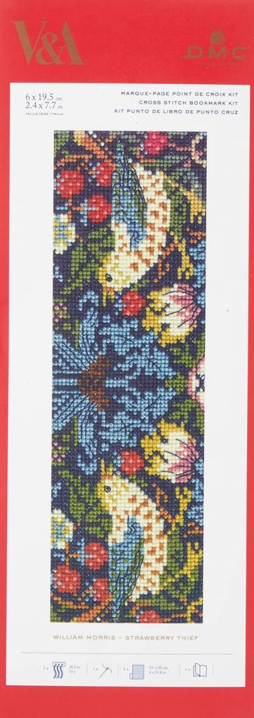DMC Imported Embroidery Kit William Morris Strawberry Thief Bookmark Size Width 6 X Length BL1170 19.5cm