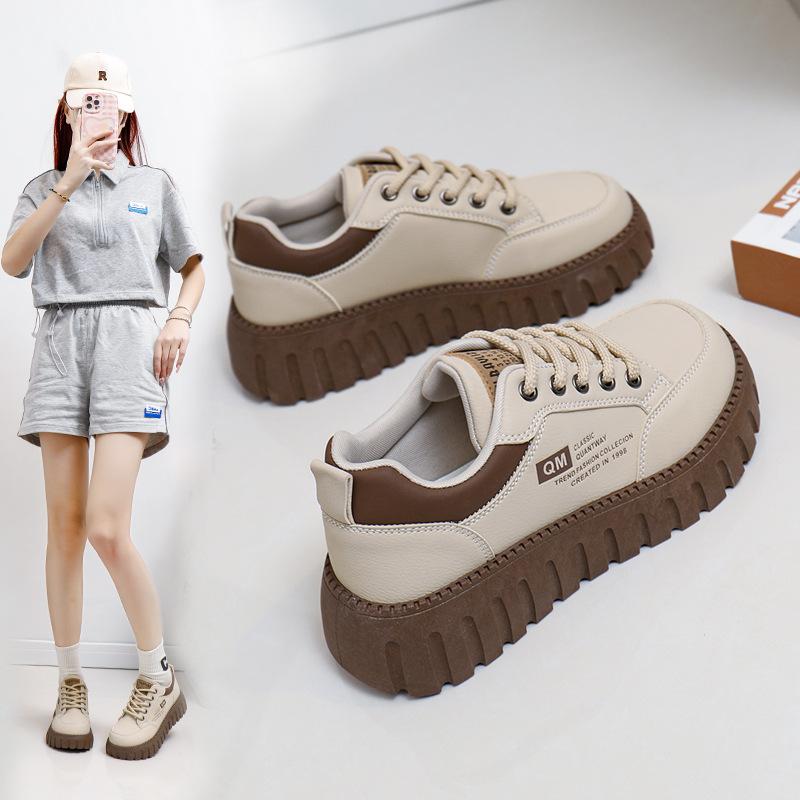 Women's Fashion Sneakers Outdoor Lace-Up Non-slip Skateboarding Shoes Lightweight Comfortable Casual Breathable Walking Flat Sport Shoes for Women