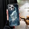 Ночная Луна Кошка Мечтательное Искусство Мягкий Чехол для Телефона для iPhone 15 16 17 Pro Max 17Air 16E 14 Plus 13 12 Mini Ударопрочный Задний Корпус