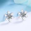 Korean Style Snowflake Star Earrings: Autumn/Winter S925 Sterling Silver with Diamonds.