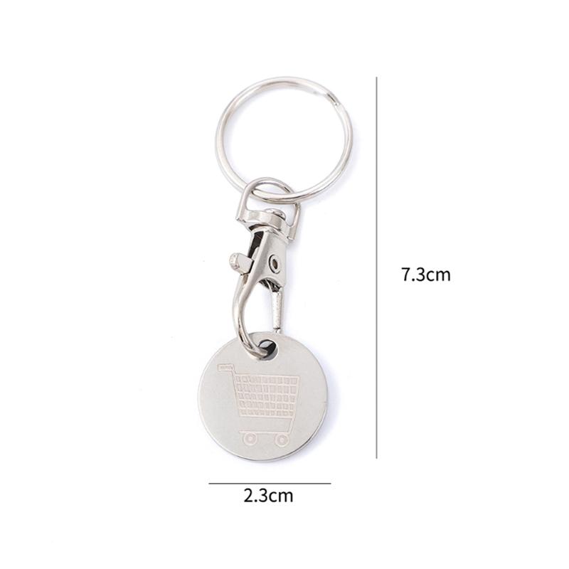 Shopping Trolley Remover Keyring Metal Portable Keychain Cart Token Keyring Universal Supermarket Shopping Trolley Coin Keychain