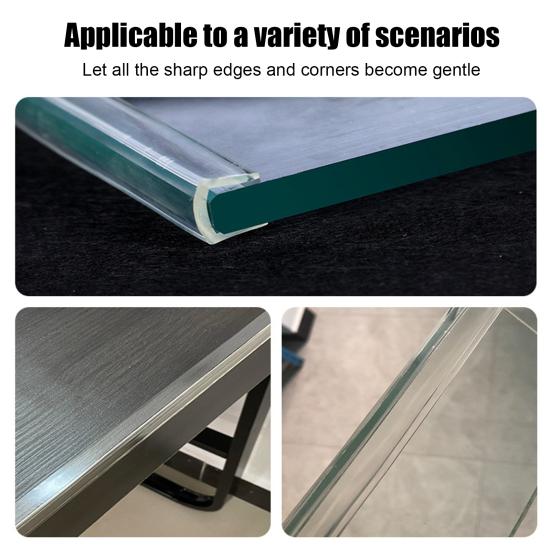 300CM U-Shaped Transparent Table Edge Protector Cuttable Glass Edge Protection Anti-collision Strip Cabinets Furniture Corner Clear Guard Bumper