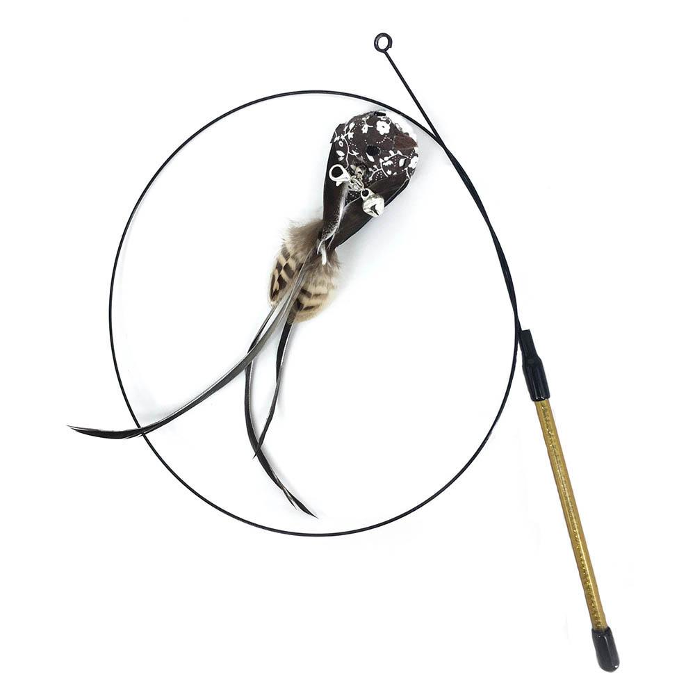 Simulation Bird Interactive Cat Toy Funny Feather Bird With Bell Cat Stick Toys For Kitten Playing Teaser Wand Toy