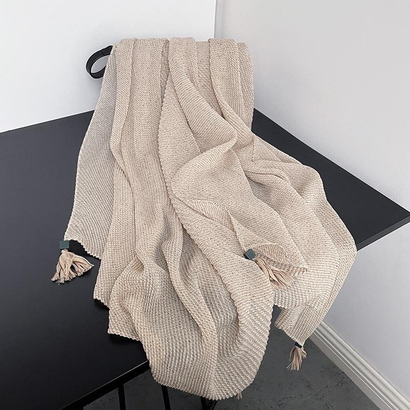 New Spring and Autumn Style Hanging Solid Color Scarf for Women's Literary Retro Versatile Shawl Thin Decorative Scarf Neck Fen