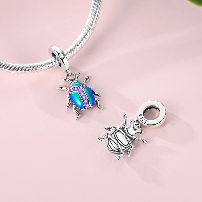 Colorful Beetle Elegant Beads Bead Unique Copper Good Dangle Pendant Fit Bangle Bracelet Necklace Handmade Jewelry