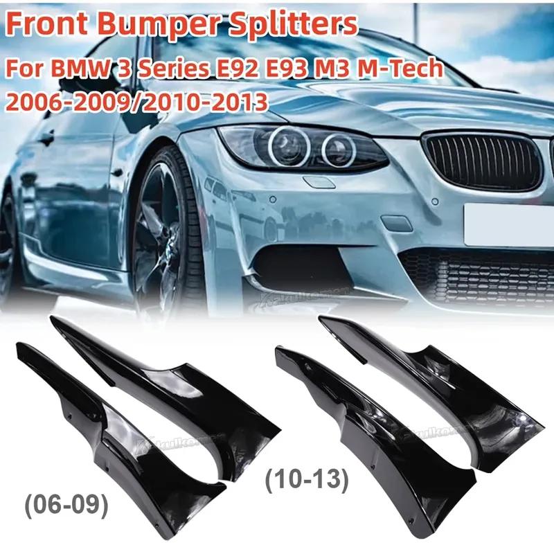 Front Bumper Lip Body Kit For BMW 3 Series E92 E93 M3 M-Tech 2006-2009 2010-2013 Fog Lamp Cover Trim Front Canards Splitter