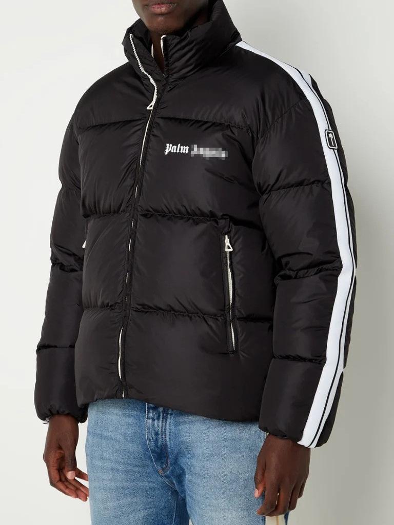 Унисекс Хлопковая куртка Palm Angel в полоску, цветовые блоки, принт с буквами, воротник-стойка