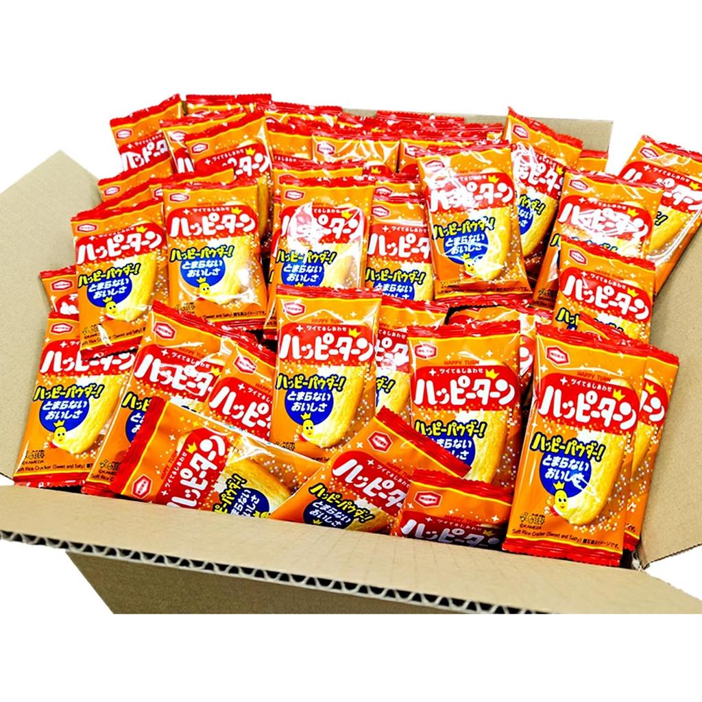 Kameda Seika Happy Turn Mini Rice Crackers Individually Wrapped Commercial Use Assortment Set (200 Pieces)