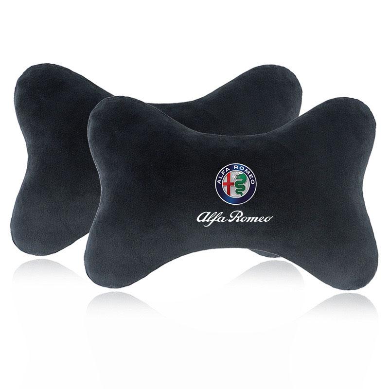 OUVKF1 Car Seat Belt Protect Shoulder Pad Cover Headrest Neck Pillow for Alfa Romeo 4C 159 Spider Giulia Giulietta 156 Tonale Mito 147