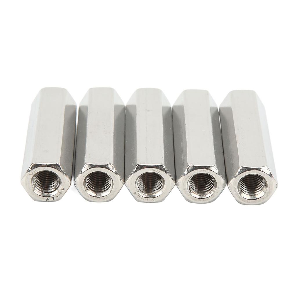 5 шт. Серебристая шестигранная соединительная гайка M10, нержавеющая, 6 граней, комплект соединительных гаек из нержавеющей стали для обслуживания