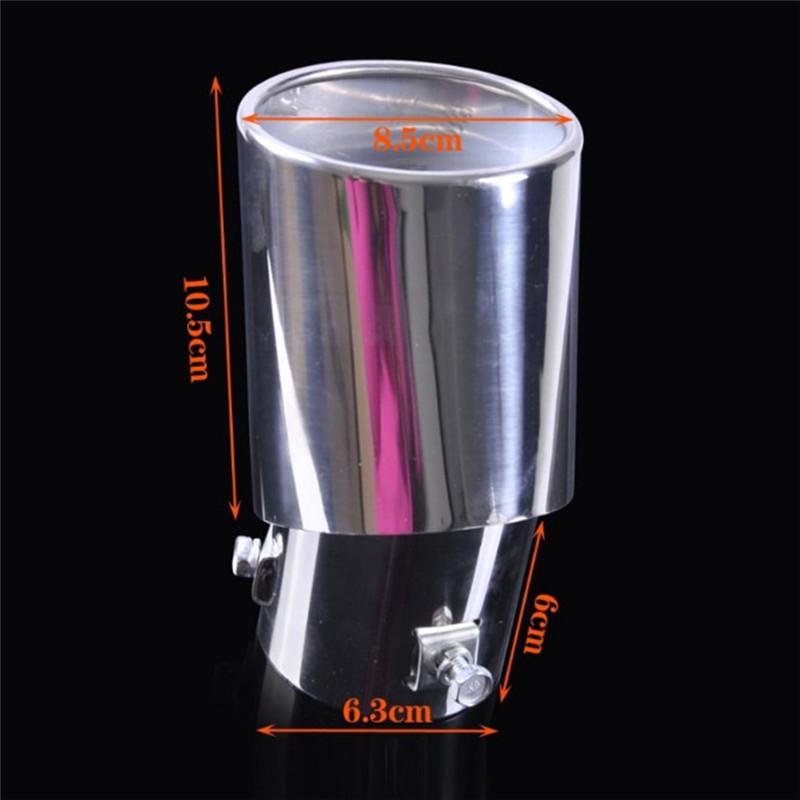 Car Universal Round Bend Stainless Steel Chrome Exhaust Tail Muffler Tip Pipe