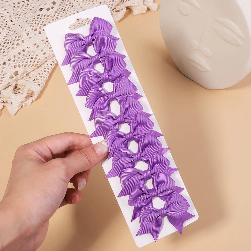 10 шт./набор однотонных репсовых лент, заколки для волос для детей, банты, заколки для волос, бутик, ручная работа, головные уборы, аксессуары для волос для девочек и младенцев