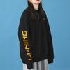 Мужская толстовка Li Ning Plain Letter Print Crewneck из флиса с капюшоном, черная AWDS469-1