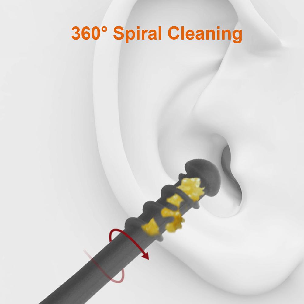 Tool Ear Wax Removal Tool Earwax Cleaner Sticks 360° Spiral Swab Ear Pick Spoon Double Head Earpick