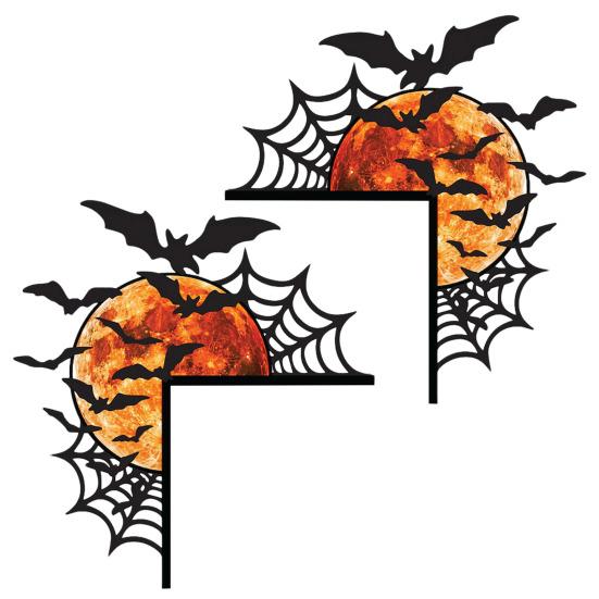Украшение на дверь на Хэллоуин Паутина Летучая мышь Луна Дверная рама Угловой декор для дома