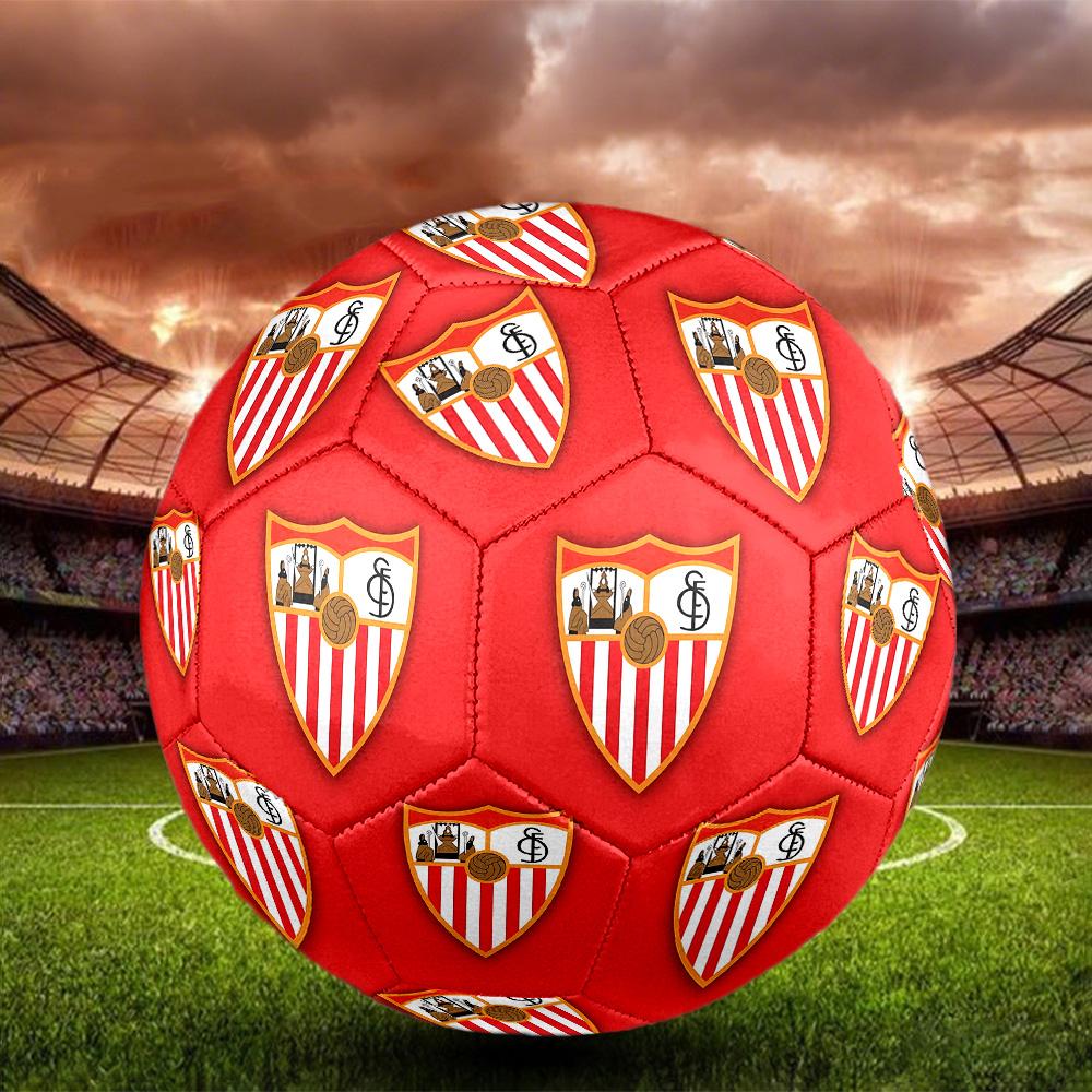 1pc Sevilla Fc Crest Soccer Balls Standard Size 5 Machine-Sports League Outdoor Match Football Training Ball Futbol Voetbal,Resistant Material Y070833