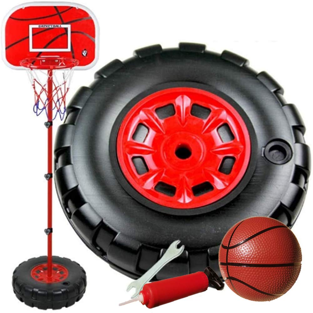 Kugooyi 1-Pack Kids' Basketball Stand, Sports Basketball Backboard Kit with Adjustable, Stable, Detachable Ball for Home Games and Exercises,