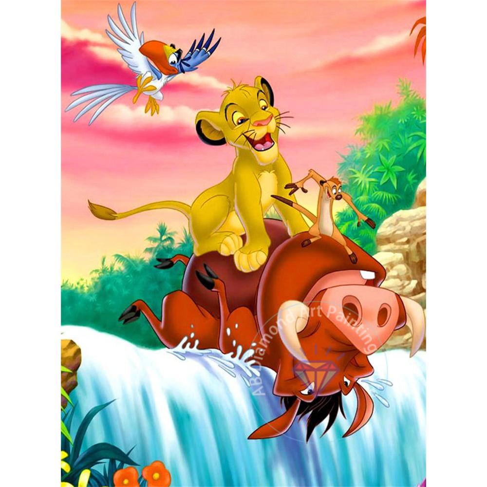 Набор для алмазной живописи «Король Лев» 5D DIY Алмазная вышивка крестом Искусство ручной работы Подарки для взрослых и детей Домашний декор