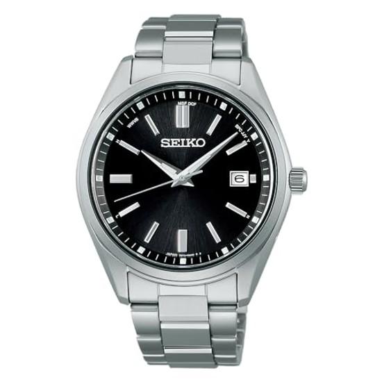 SEIKO SELECTION SBTM323 Мужские часы японского производства, на солнечной батарее с радиосинхронизацией, индикация даты и дня недели, черный циферблат, водонепроницаемость 10 АТМ, нержавеющая сталь.
