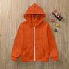 Boys Girls Children's Zip Up Hoodie Loose Solid Color Hooded Sports Shirt Sweatshirt Jacket Coats With Pocket