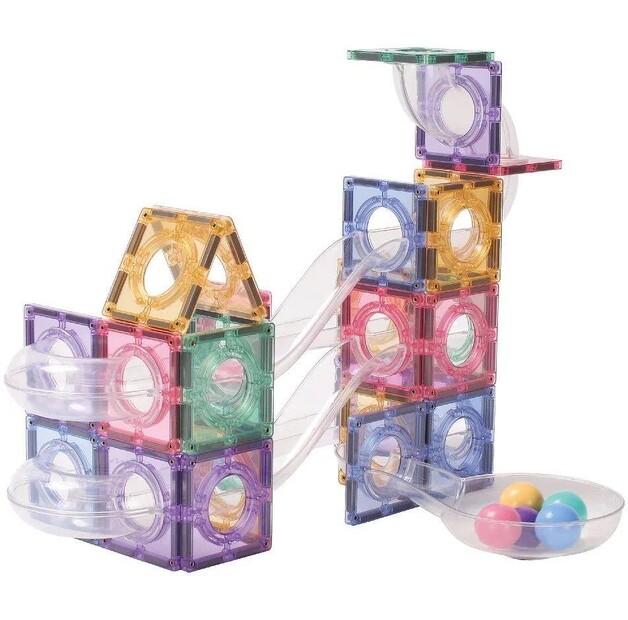Конструктор магнитный Cleverclixx Ball Run Creative Pack Pastel, 70 деталей