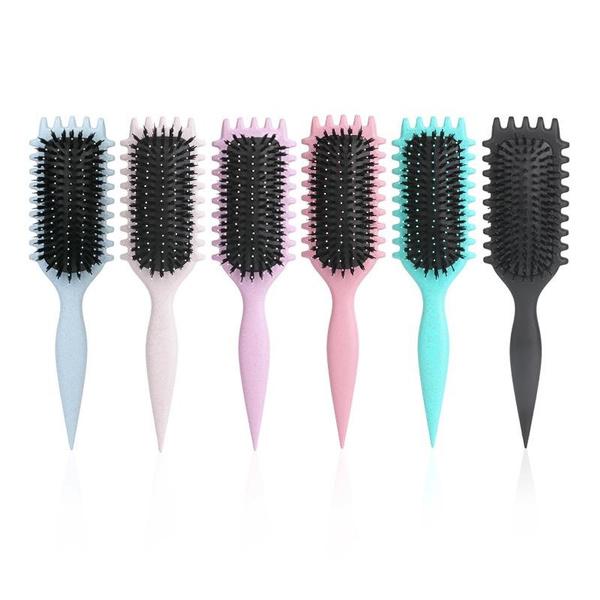 1pc Nylon Bristle Curl Defining Styling Brush for Dry Hair, Anti-frizz Detangling Hairbrush for Men and Women, Enhances Curl Definition and Separation