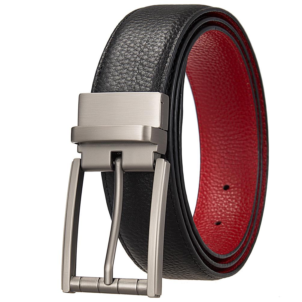 Модный перфорированный ремень, ремень из коровьей кожи первого слоя, ремень с пряжкой для мужчин Ly35-25935-5