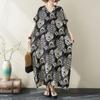 2024 Plus Size Dress Women Summer V-Neck Sundress Bohemian Floral Print Loose Big Oversize Maxi Dress 5496