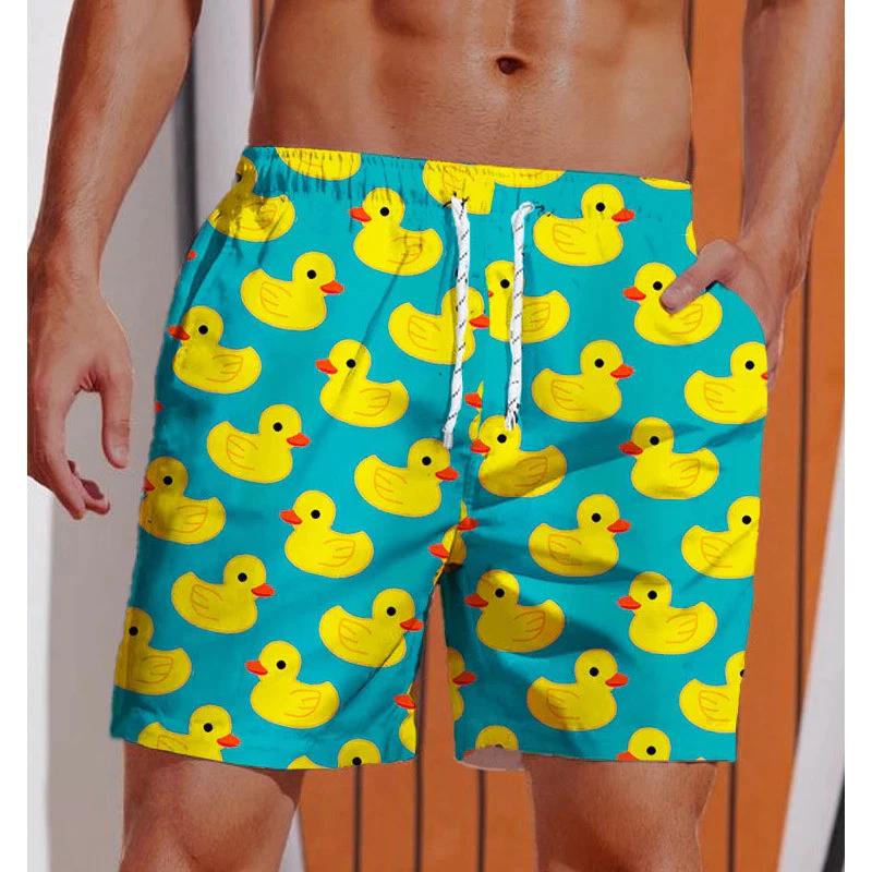 Rubber Duck Boxing Muay Thai Kickboxing Training Shorts Print Quick Dry Martial Art Boxer Unisex Men Women Kid Fighting Fitness Sport Gym Workout