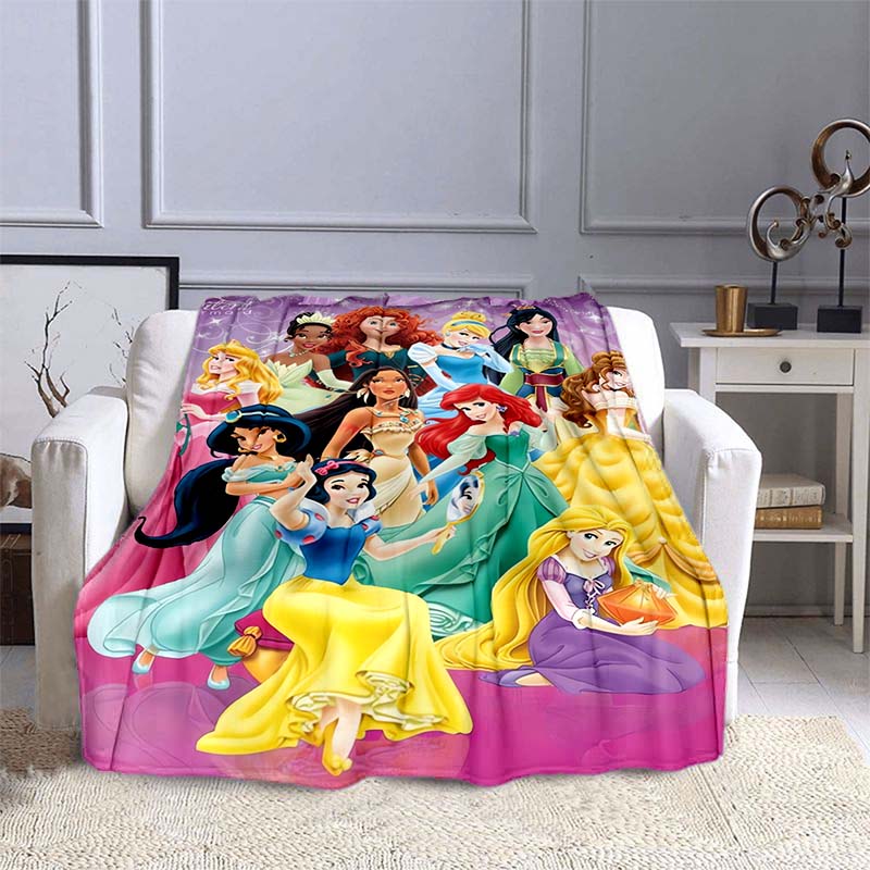 Exquisite princess cartoon flannel blankets can be customized, suitable for beds, bedrooms, sofas, picnics, outdoor leisure nap