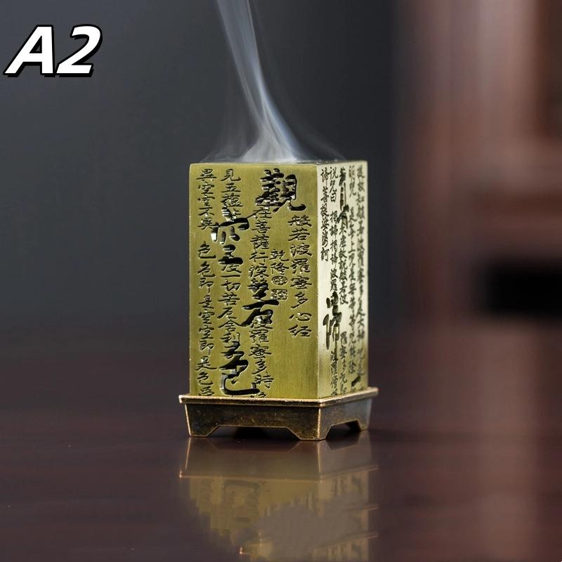 Alloy Censer Incense Holder Square Vertical Incense Burner Indoor Aromatherapy Home Ornament Chinese Incense Burners