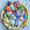 Plush Special Keychain Dopamine Cute Cartoon Fun Dog Colorful Braided Rope Embroidered Backpack Pendant Keychain