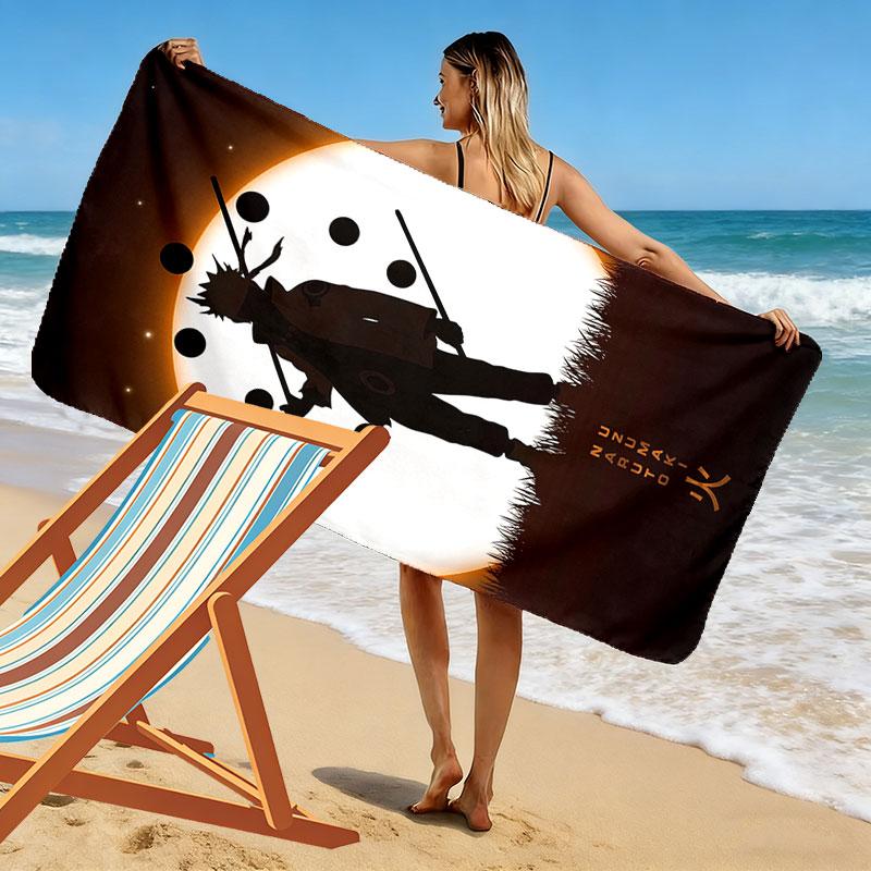 Naruto Anime Print Beach Towel, Large Soft Quick Dry Towel for Beach Camping Swimming