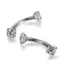 Body Piercing Curved Bar with Internal Thread and Zircon for Eyebrow and Cartilage