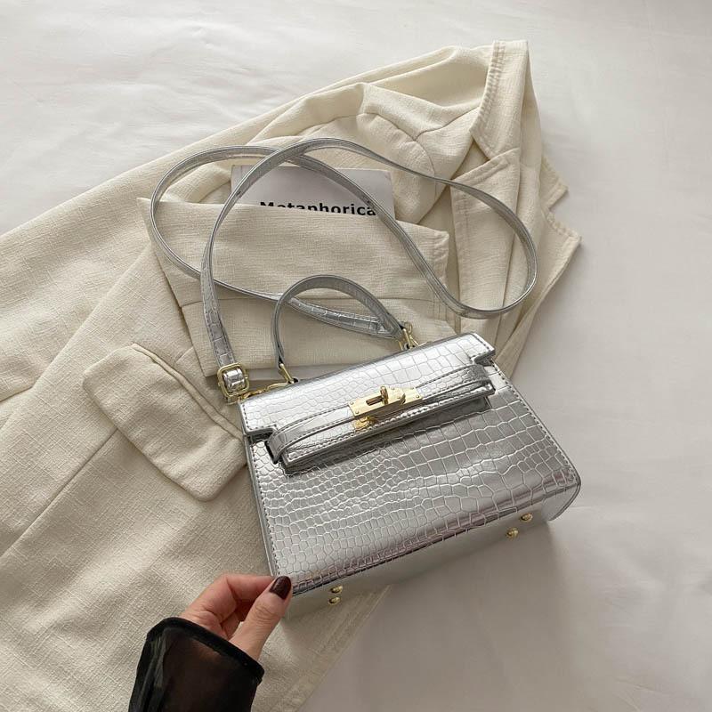 Trendy Summer 2024 Fashion Small Crossbody Bag Stylish Pu Leather Handbag For Daily Use In Black Blue Silver Green