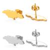 Anniyo Jamaica Map Stud Earrings for Women Girl Gold Color and Stainless Steel Jamaican Jewelry #139721