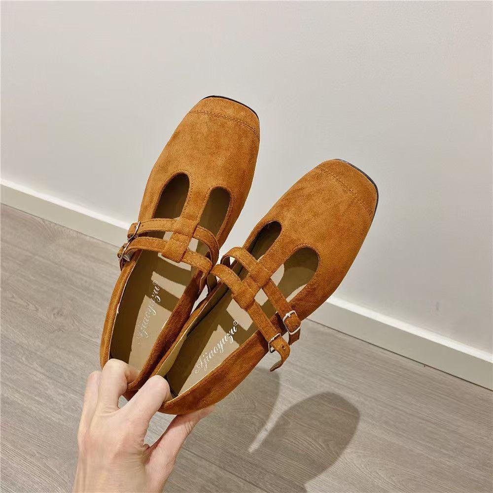Flat Mary Jane Single Shoes 2025 Spring and Autumn New Retro Women's Shoes Jane Shoes Gentle Leopard Print Shallow Mouth