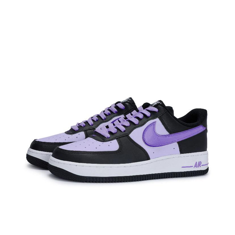 Nike Air Force 1 Slip Resistant Abrasion Resistant Low top Skateboard Shoes Unisex Black Purple DV0788-001(Team-)