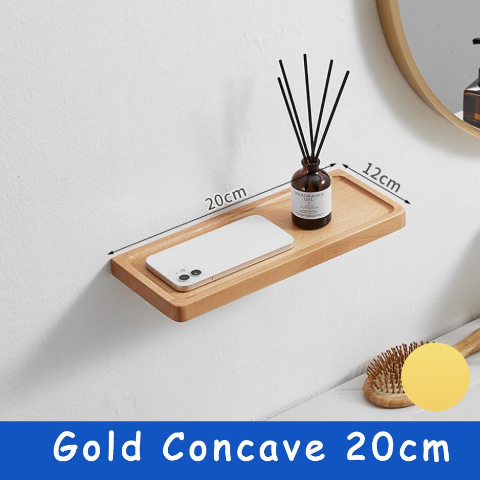 Деревянная полка для ванной комнаты, золотая настенная прямоугольная кухонная алюминиевая полка для ванной комнаты, держатель для душа, шампуня, мыла, черная, белая